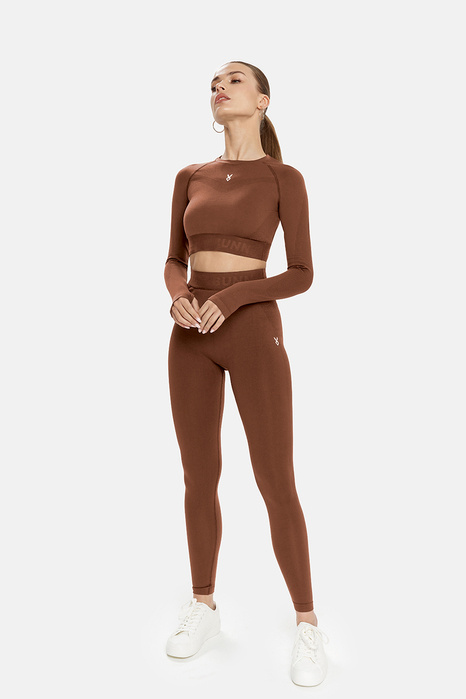 LEGGINSY BASIC BRĄZOWE