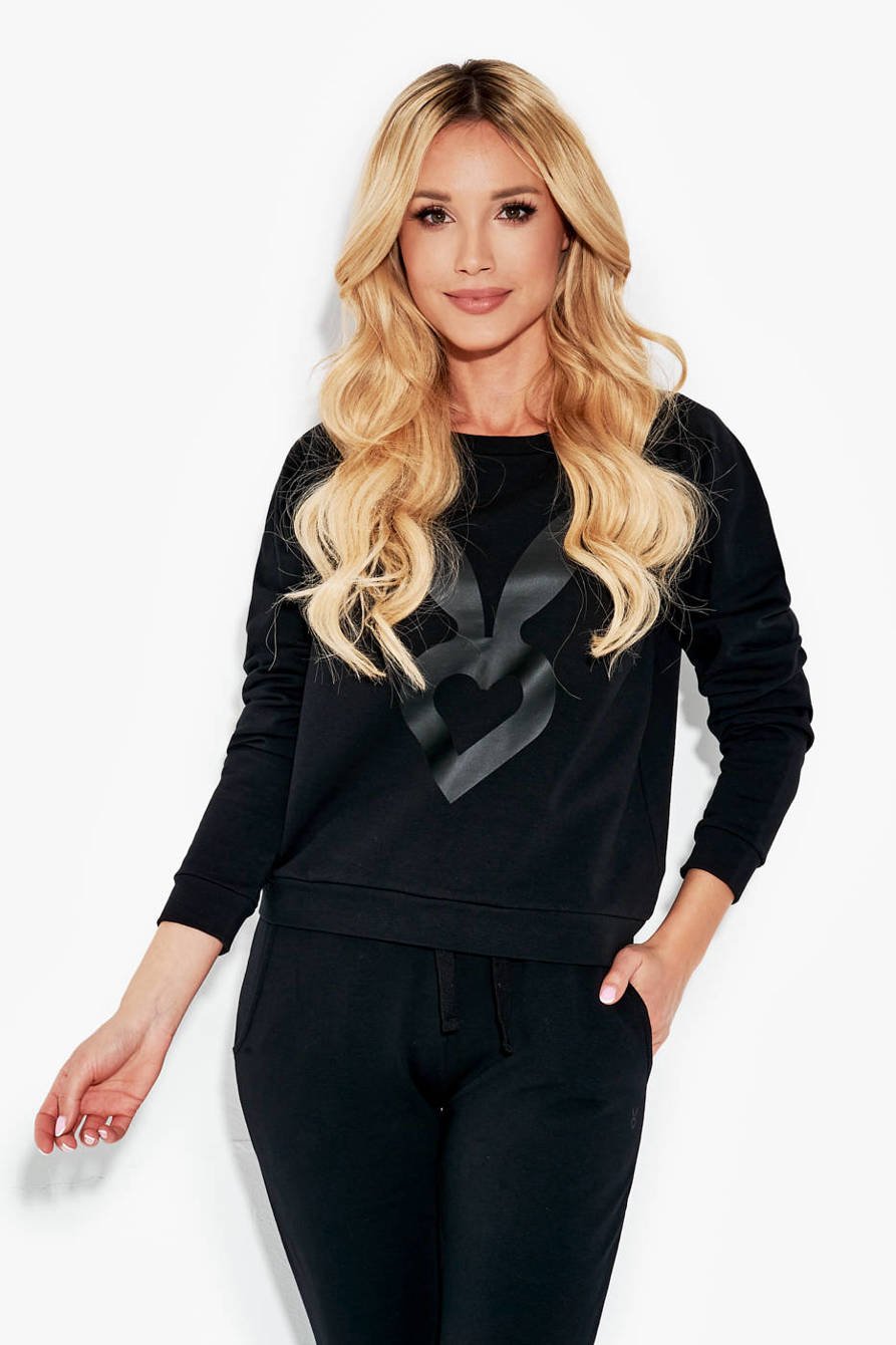 Poppy sweatshirt black with black logo