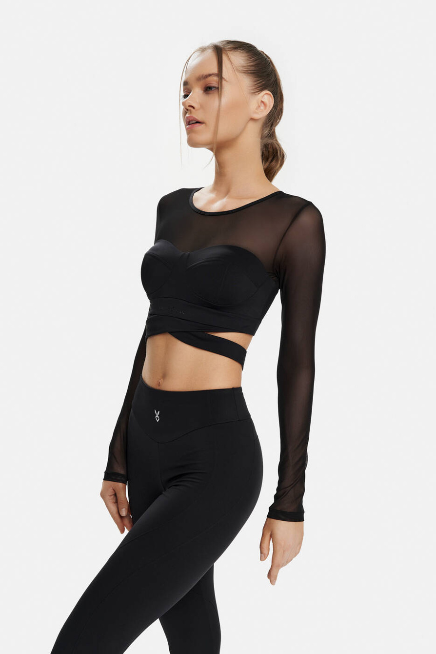 CROP TOP MIDNIGHT CZARNY