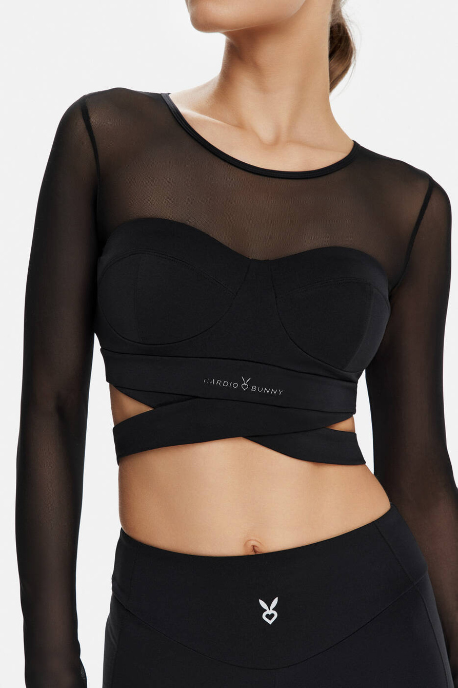 CROP TOP MIDNIGHT CZARNY