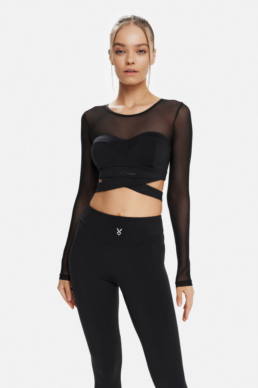 CROP TOP MIDNIGHT CZARNY