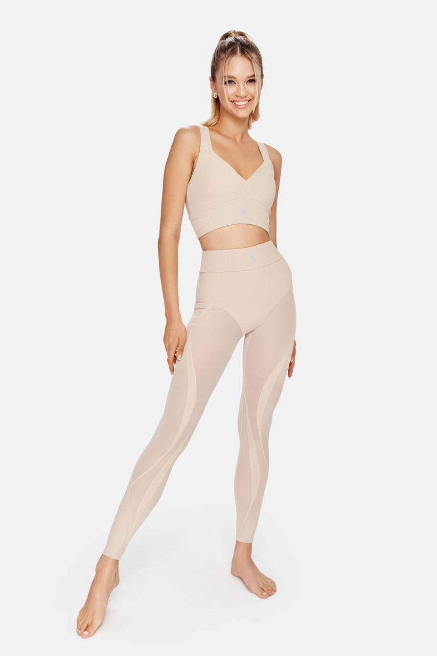 CROP TOP AURA W KOLORZE BEŻOWYM
